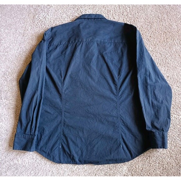 Pronto Uomo Button Up Shirt Men's Size 2XL Western Textured Print Black - Picture 6 of 9